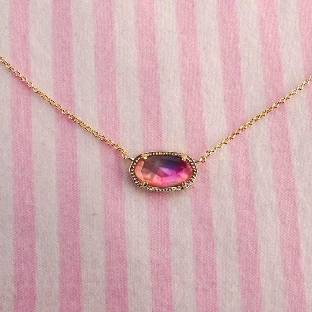 Kendra Scott Elisa Gold Necklace in Watercolor Illusion - Brand New